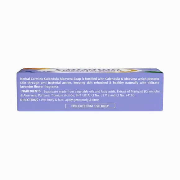 Herbal Carmino Calendula Aloevera Soap Lavender - Net Qty. 75g - Image 2