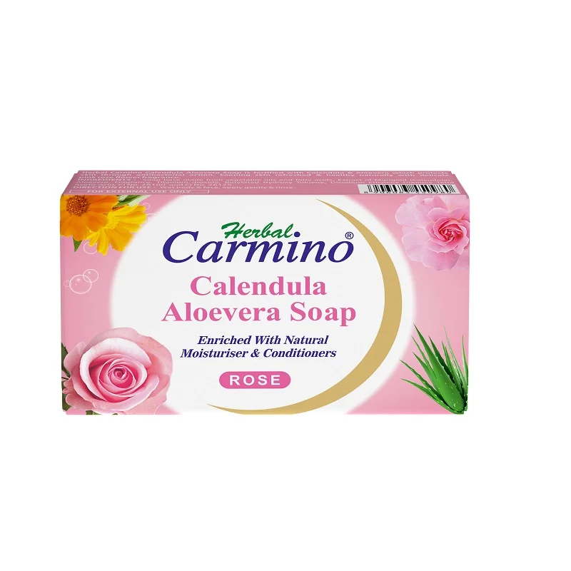 Herbal Carmino Calendula Aloevera Soap Rose - Net Qty. 75g